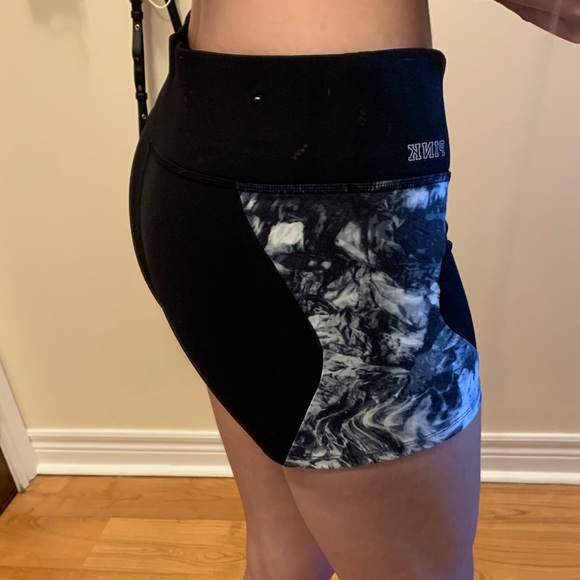 PINK Black Spandex Athletic Shorts size S - Picture 3 of 4